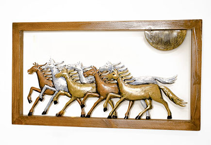 Lucky 7 running  Horses wall hanging